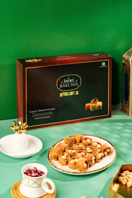 Gourmet Baklava Luxury Gift Box Of Hazelnut Nest Baklava 