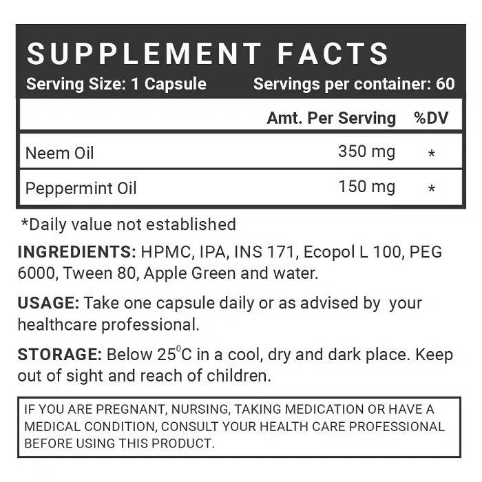 Inlife Neem Oil Peppermint Oil Capsules 