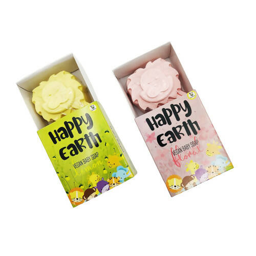 Cuddle Care Happy Earth Vegan Baby Soap for Infants- Pink & Yellow 