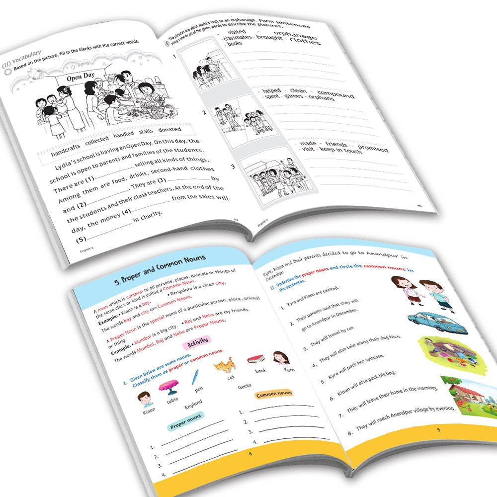 Grade 2 Ultimate English Combo Practice Workbooks Set of 4: Grammar, Writing Skills, Olympiad Prep, and Gear Up English| Ages 7-8 Years 