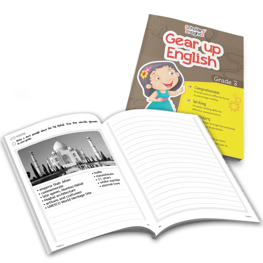 Grade 3 Ultimate English Combo Practice Workbooks Set of 4: Grammar, Writing Skills, Olympiad Prep, and Gear Up English| Ages 8-9 Years 