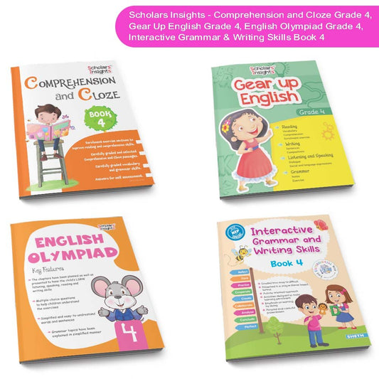 Grade 4 Ultimate English Combo Practice Workbooks Set of 4: NEP Based Interactive Grammar & Writing Skills, Olympiad Prep| Ages 8-10 Years 
