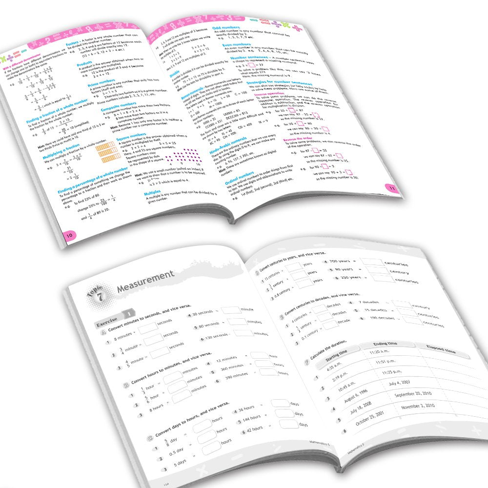 Grade 5 Comprehensive Learning with Mathematics Workbooks Set of 4 Ages 10-11 Years: Gear Up Math, Mental Math, Olympiad,Challenging Word Problems 