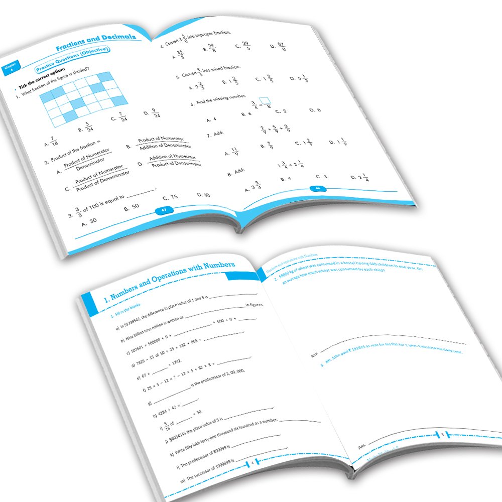 Grade 5 Comprehensive Learning with Mathematics Workbooks Set of 4 Ages 10-11 Years: Gear Up Math, Mental Math, Olympiad,Challenging Word Problems 