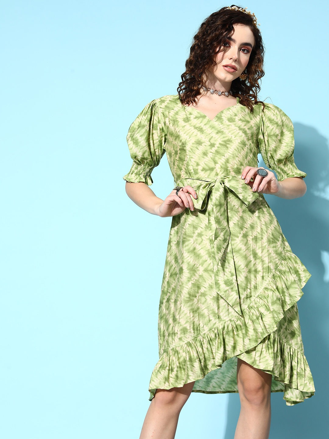 Yufta Green Midi Dress  Grab2Buy Yufta Grab2Buy
