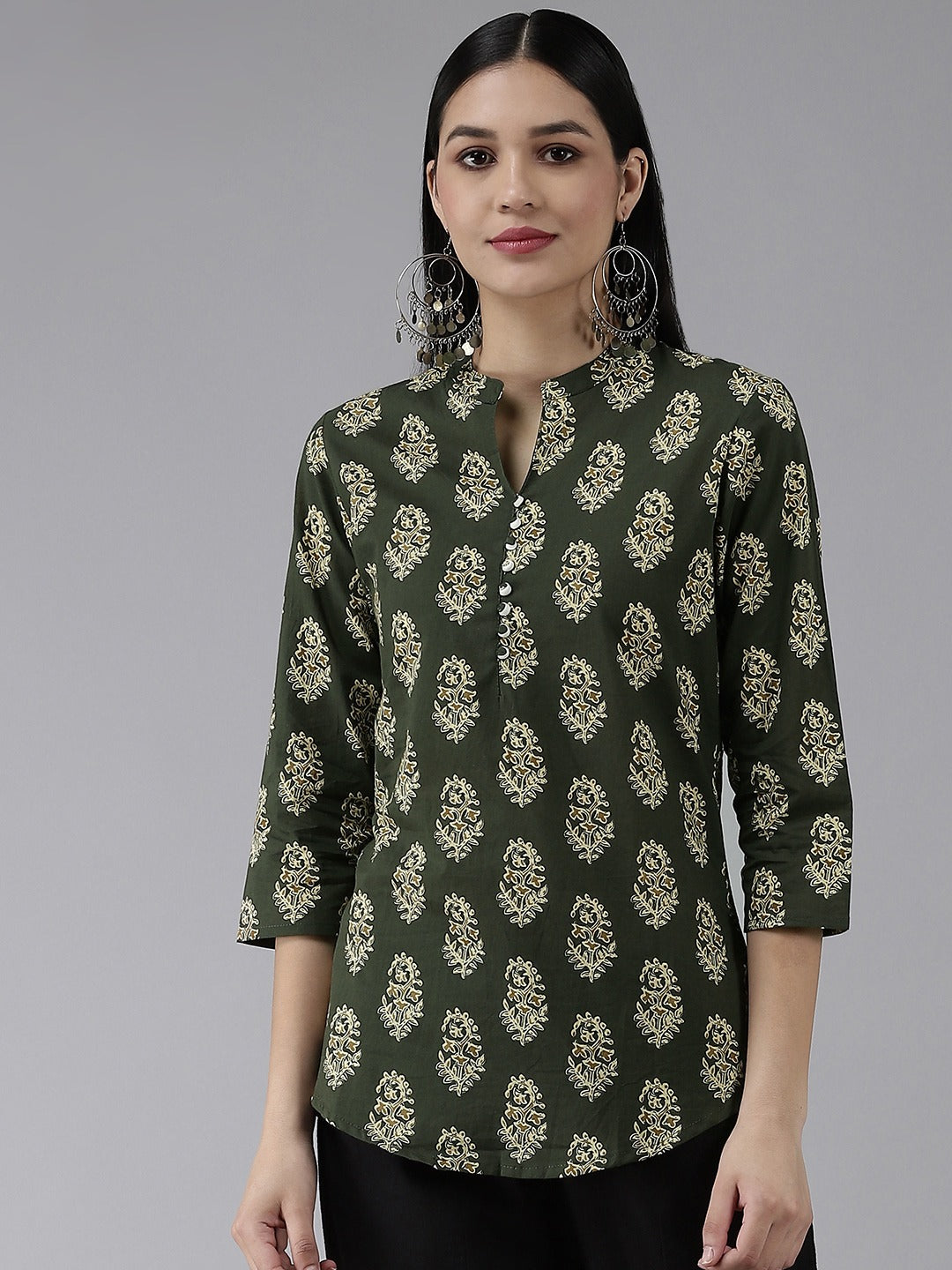 Yufta Green Printed Top  Grab2Buy Yufta Grab2Buy