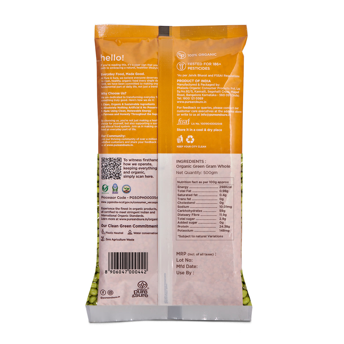 Pure & Sure Organic Green Gram Whole