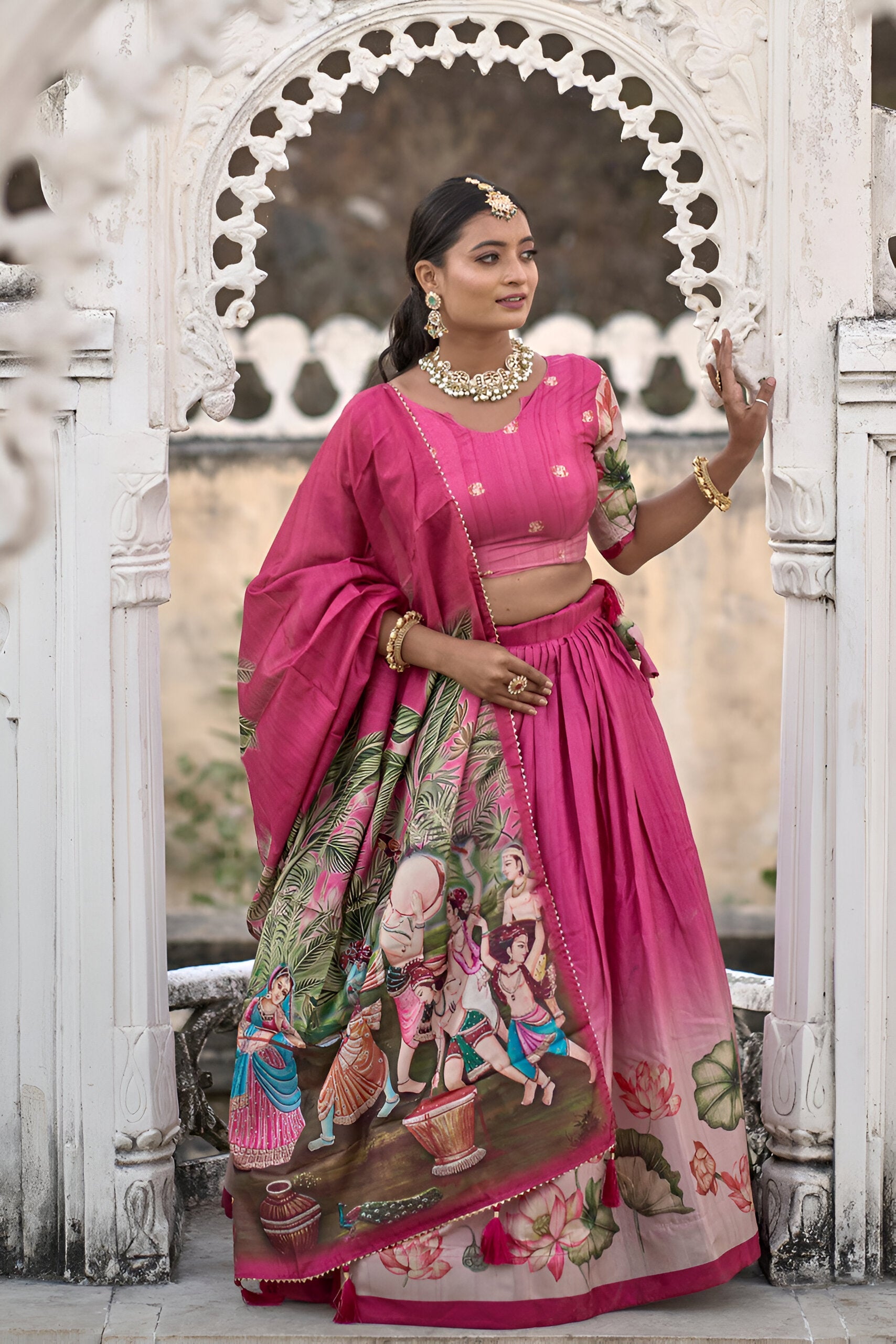 Lehenga Mart Designer Bollywood Style Wedding Lehenga Choli - Pink