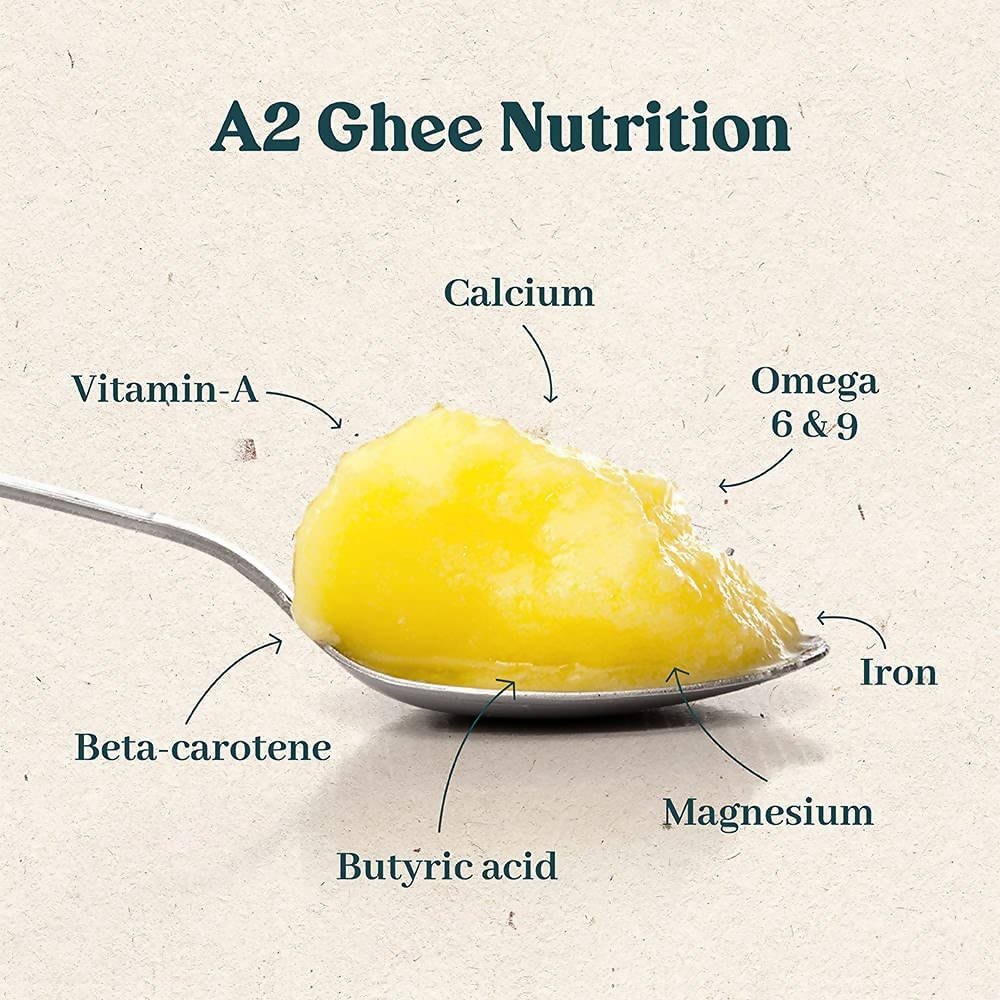 GirOrganic A2 Gir Cow Ghee - Pure A2 Gir Cow Ghee, Organic Grass Fed Ghee 