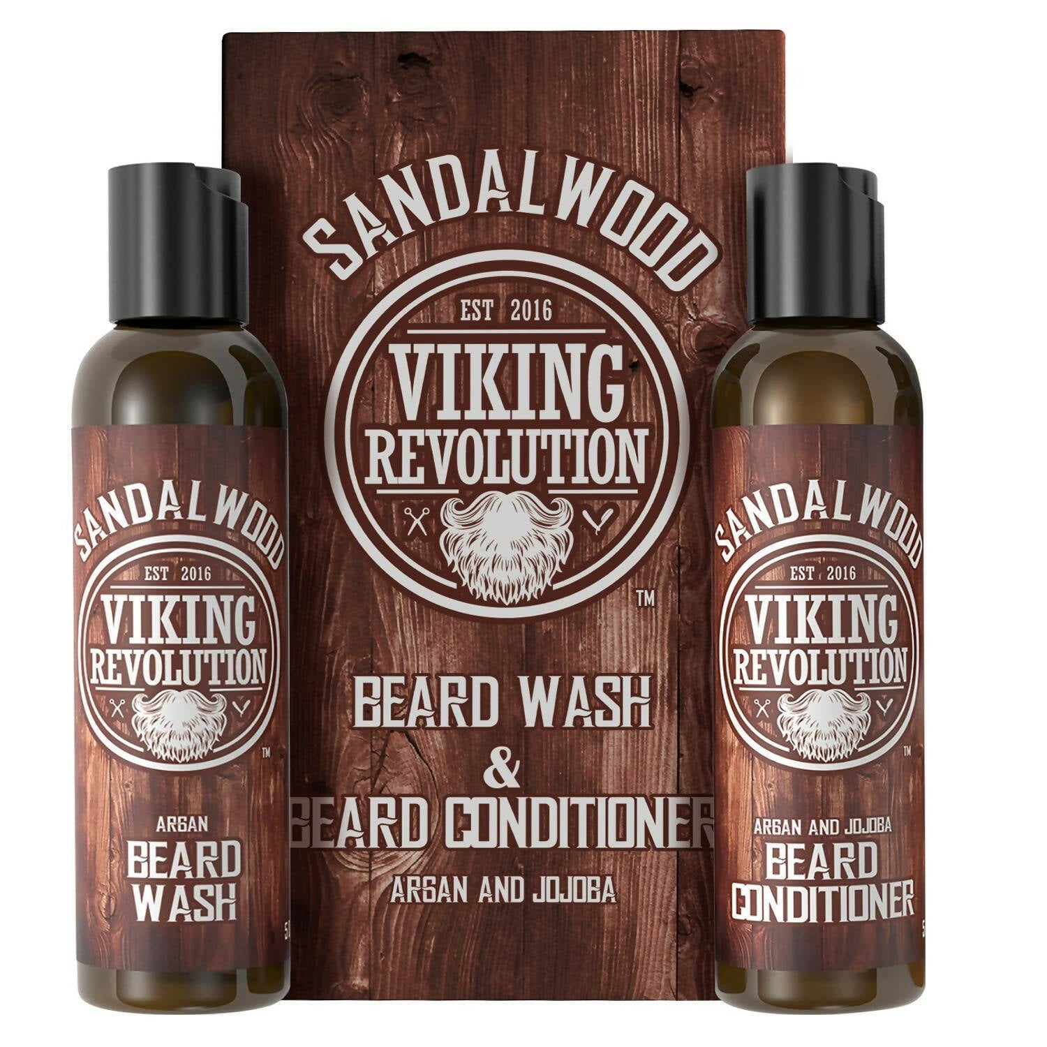 Viking Revolution Sandalwood Beard Wash and Beard Conditioner Combo | Grab2Buy