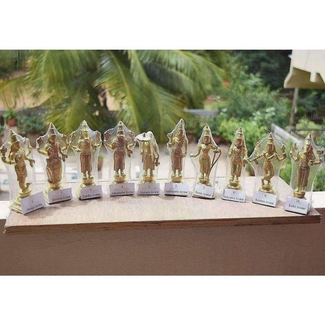 Dasavathara 10 Avathara's of Lord Vishnu-Brass Statue Set - Grab2buy