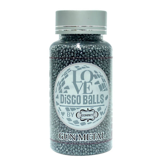 Confect Gun Metal Disco Balls Sprinkles 2 MM