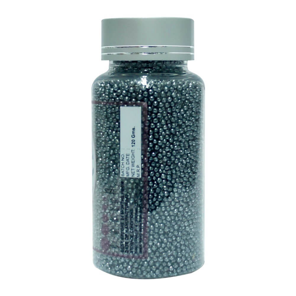 Confect Gun Metal Disco Balls Sprinkles 2 MM