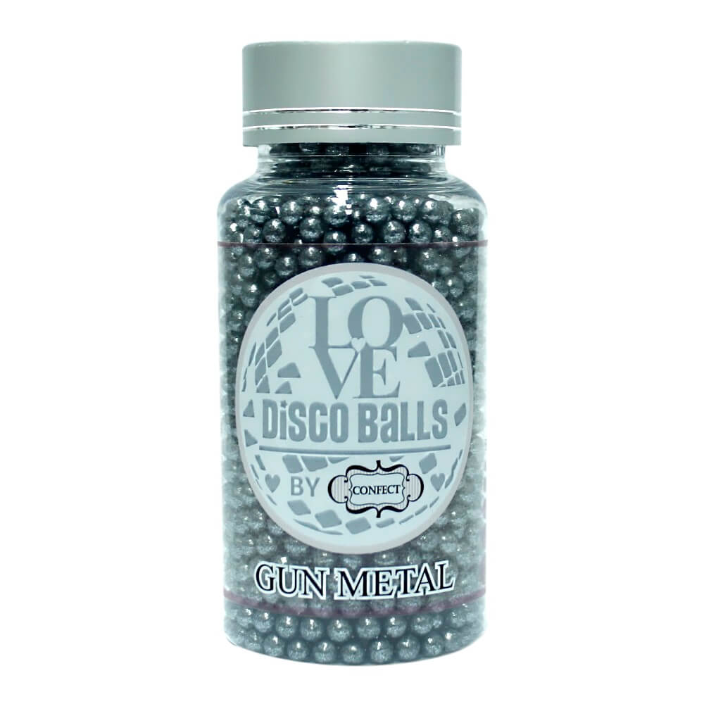 Confect Gun Metal Disco Balls Sprinkles 5 MM