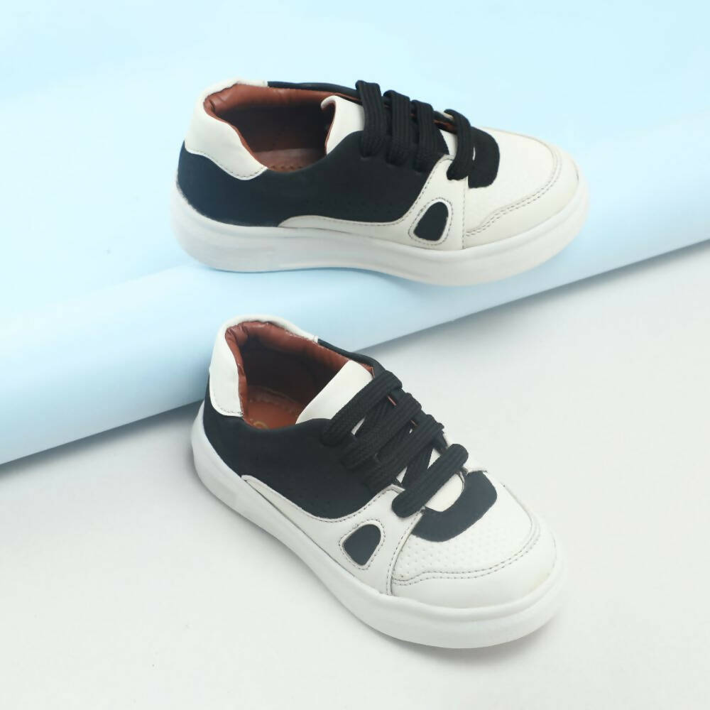 Tiny Bugs Boys Lace Up Casual Shoes - White & Black  Grab2Buy Tiny Bugs Grab2Buy