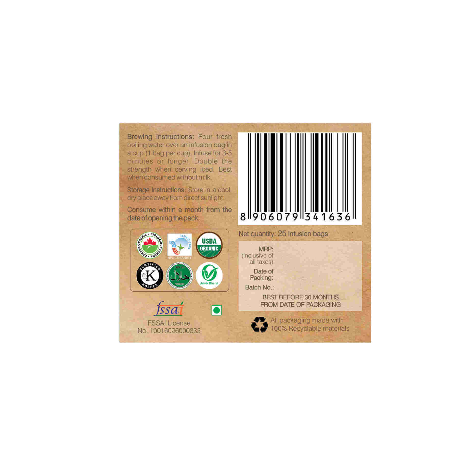 Organic Wellness Ow'Real Gurmaar Gymnema Sylvestre Teabags - Grab2buy