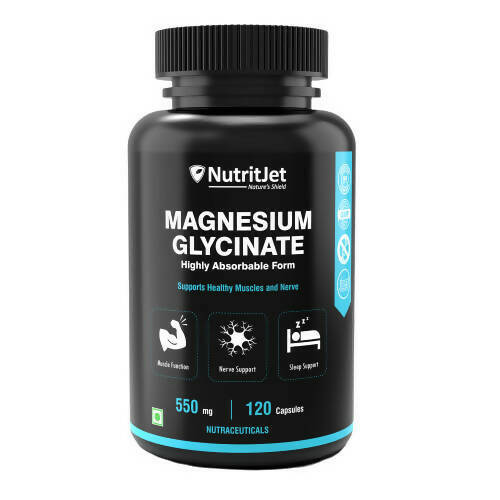 NutritJet Magnesium Glycinate 550mg Veg Capsules 