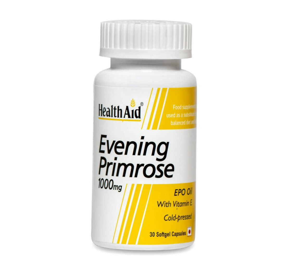 HealthAid Evening Primrose Oil 1000 mg With Vitamin E Softgel Capsules - Grab2buy