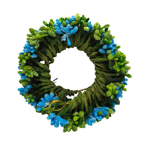 Blue & Green Bridal Pollens Gajra - Grab2buy