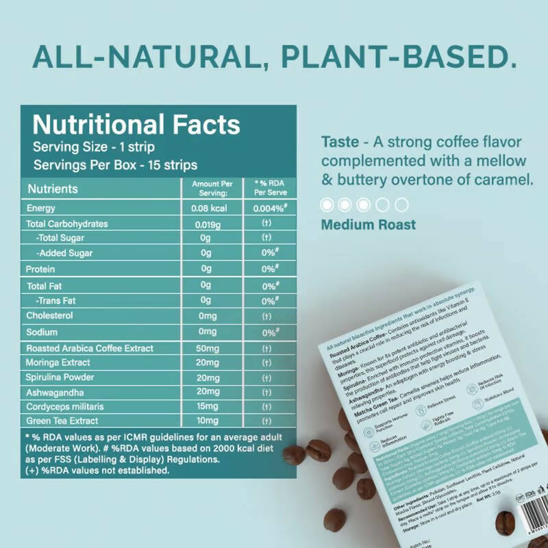 Wellbeing Nutrition Melts Superfood Latte Strips - Caramel Flavor - Grab2buy