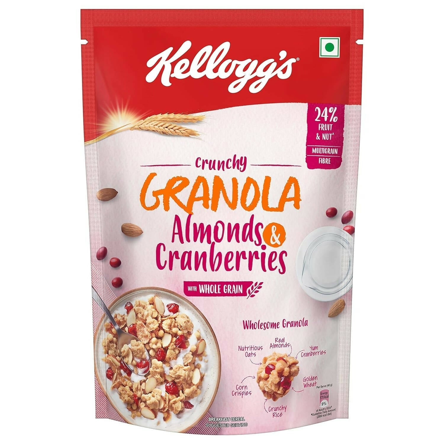Kellogg's Crunchy Granola Almonds & Cranberries 