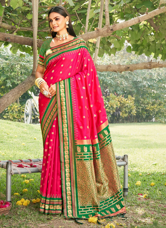 Shree Shyam Fashion Pink Soft Silk Saree