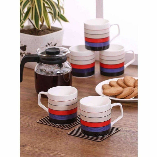 Coffee Mug Set, 220ml/6.6cm, Set of 6, Multicolour - Grab2buy