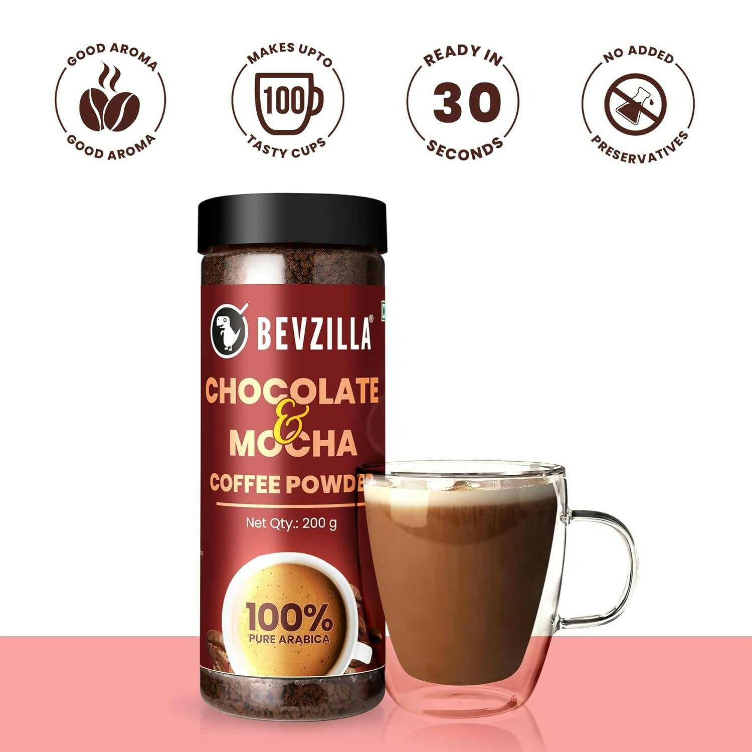 Bevzilla Chocolate & Mocha Coffee Powder 100% Pure Arabica 