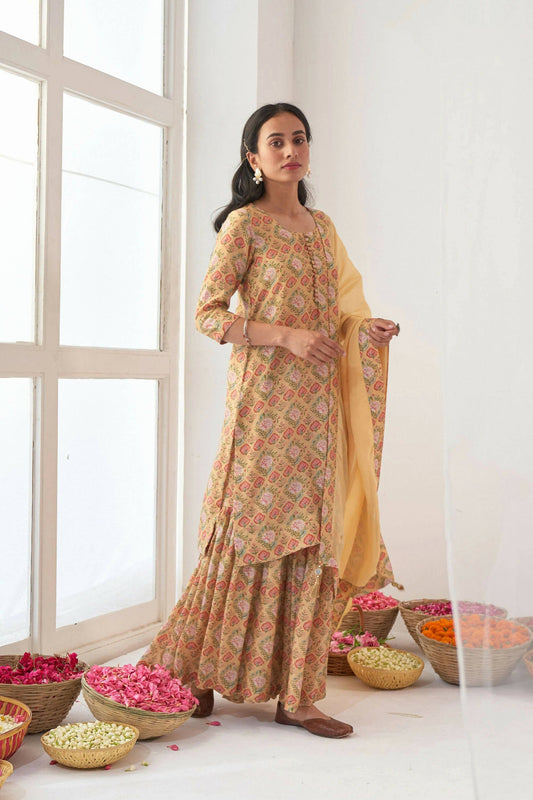 Designer Stylish Yellow Muslin Stitched Suit With Dupatta - Anbazaar - Grab2buy