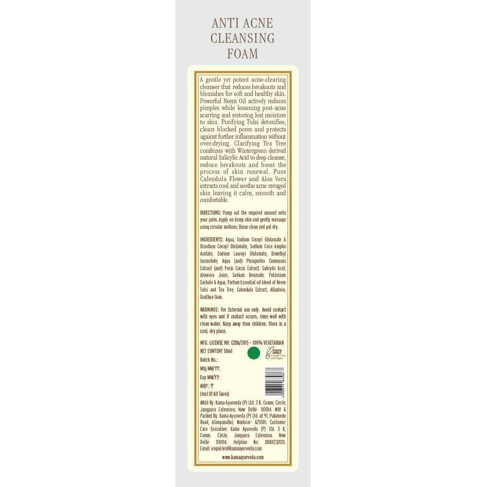 Kama Ayurveda Anti Acne Cleansing Foam Ingredients