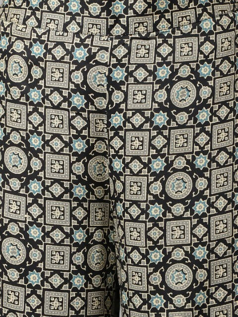 FIORRA Women's Black Cotton A-Line Kurta Palazzo Set 