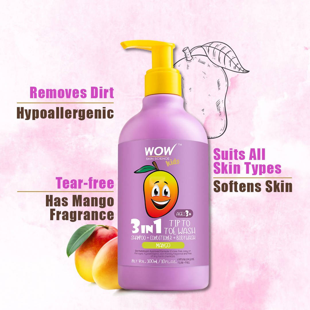 Wow Skin Science Kids Mango 3 in 1 Tip to Toe Wash  Grab2Buy Wow Skin Science Grab2Buy