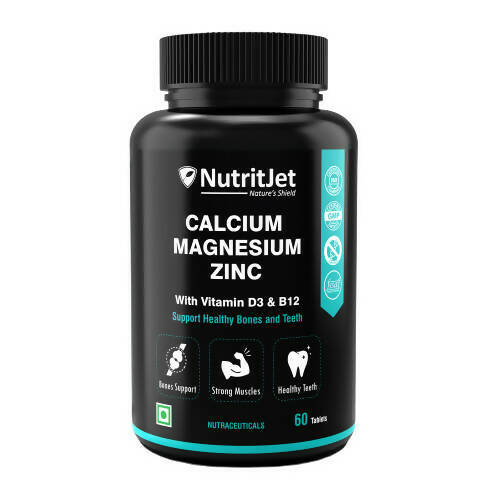 NutritJet Calcium Magnesium Zinc with Vitamin D3 & B12 Veg Tablets | Grab2Buy