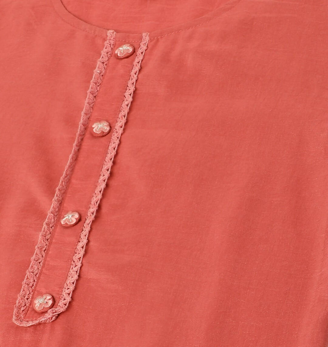 Orange Chinon Silk Embroidered Straight Kurta with Trouser & Dupatta - Salimar