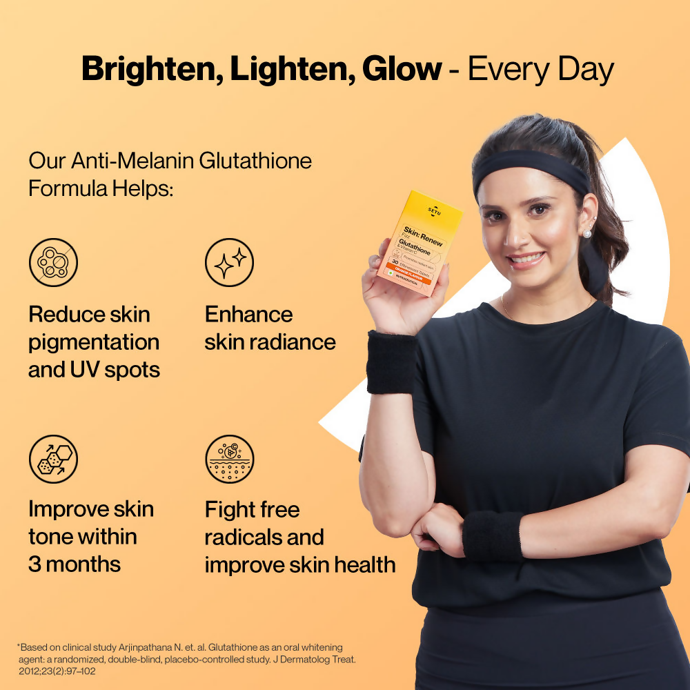 Setu Skin Renew Glutathione With Vitamin C Effervescent Tablets - Orange Flavor Genie India