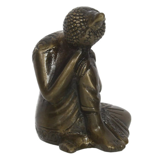 eCraftIndia Brown Metal Resting Buddha Statue - Grab2buy