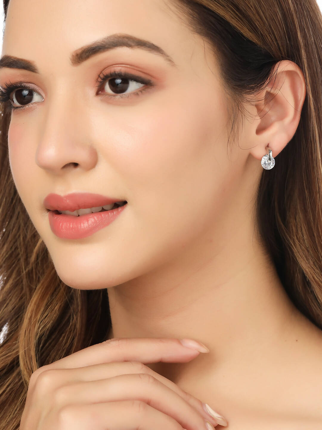 NVR Women Cz Studded Studs Earrings