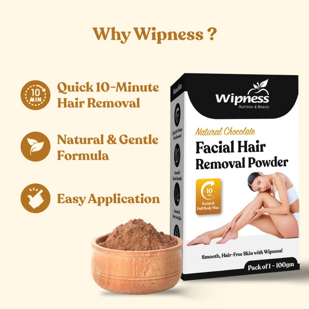 Wipness Natural Chocolate Facial Hair Removal Powder  Grab2Buy Wipness Grab2Buy