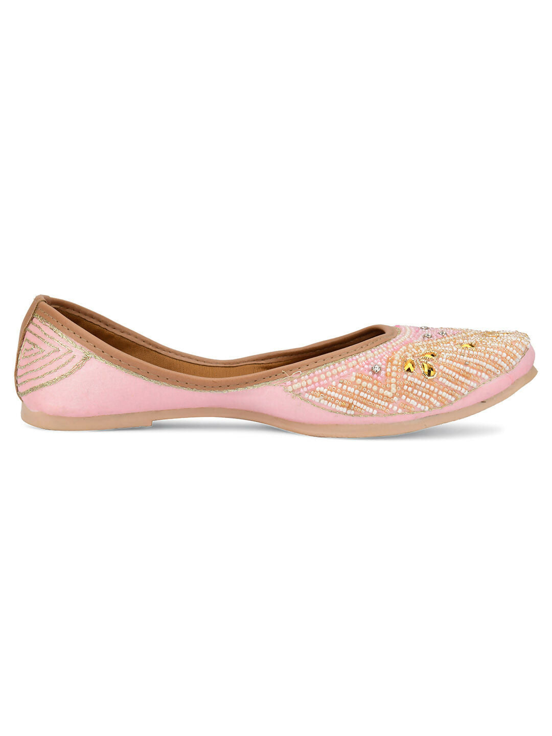 Desi Colour Women Indian Ethnic Footwear-Pink Pearl