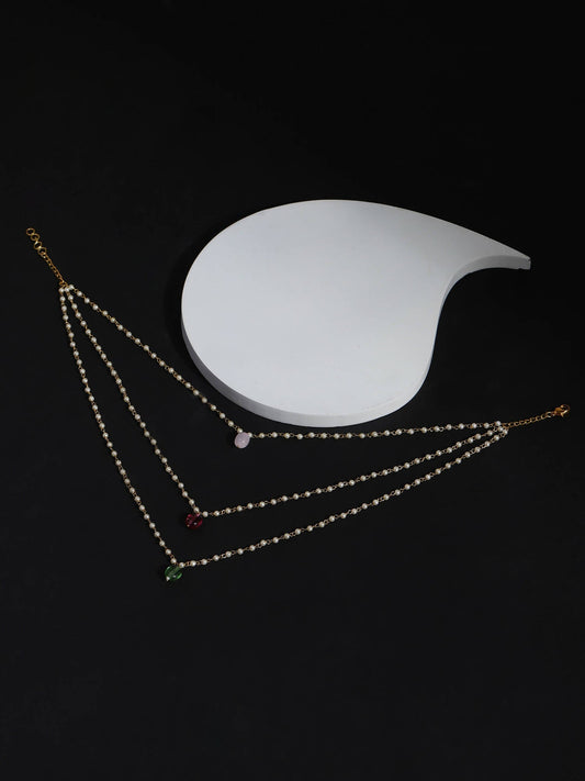 White Pink Brass Gold-Plated Necklace - Ruby Raang - Grab2buy