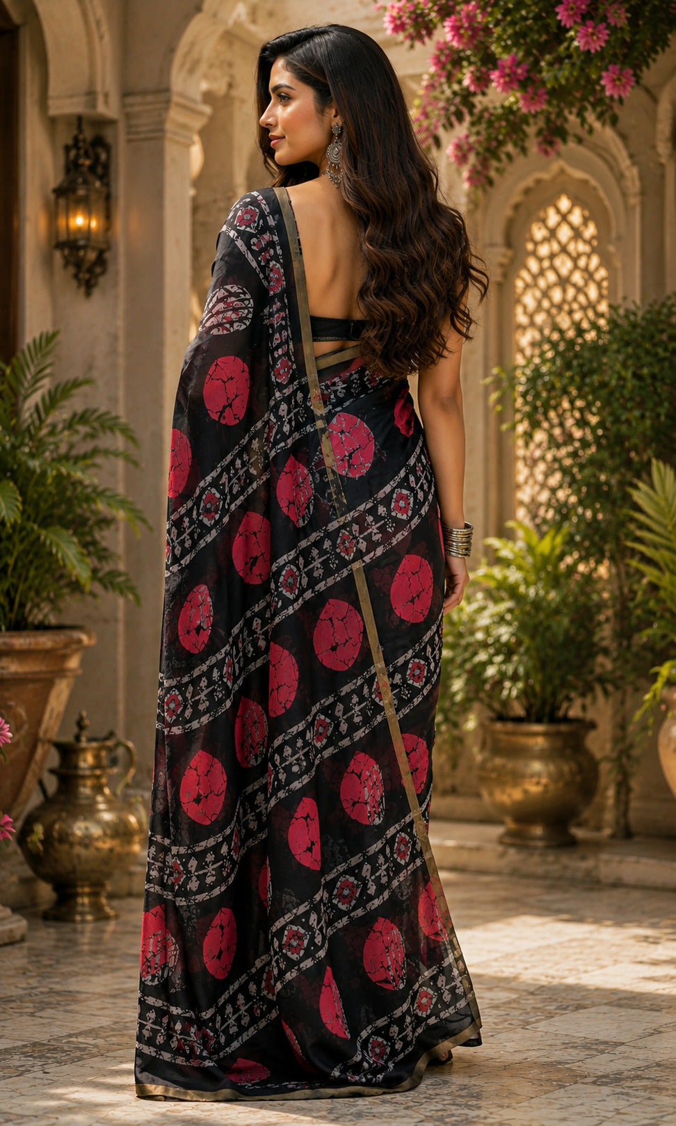 Dwija Fashion Women'S Casual Wear Printed Linen Designer Saree With Unstitched Blouse-Black
