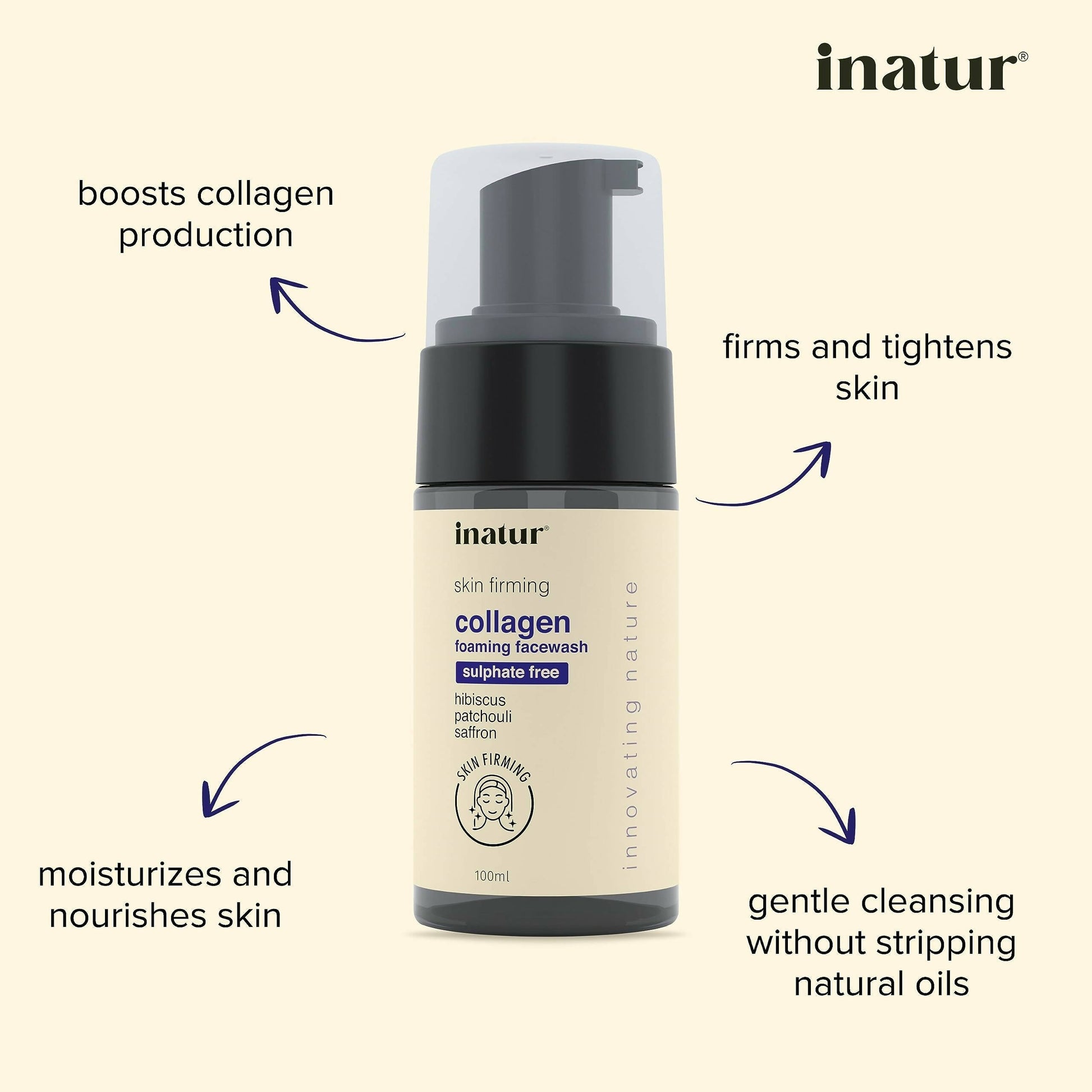 Inatur Collagen Foaming Face Wash 