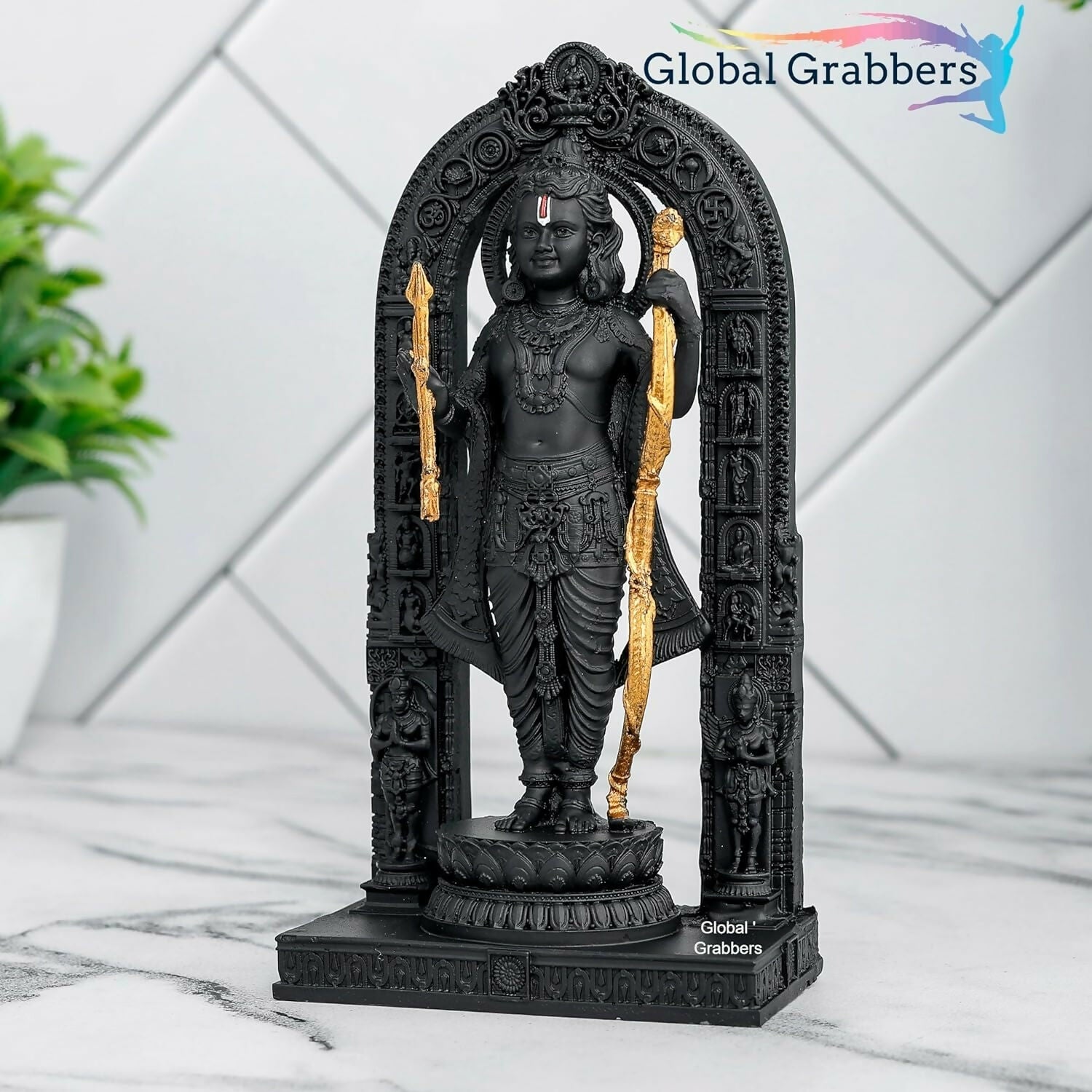 Global Grabbers Polyresin 3D Ram Lalla Ayodhya Idol - Grab2buy