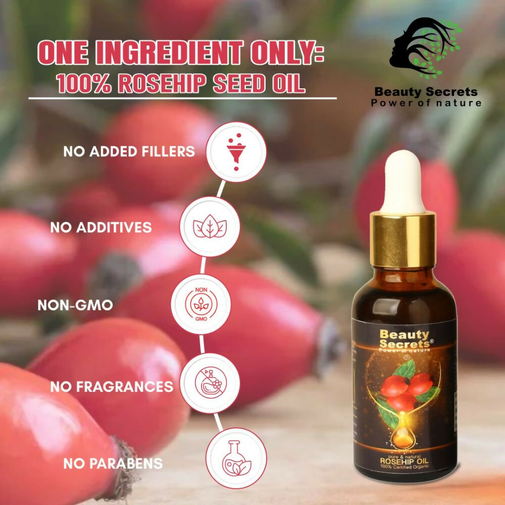 Beauty Secrets Certified Organic Rosehip Oil for Face and Body  Grab2Buy Beauty Secrets Grab2Buy
