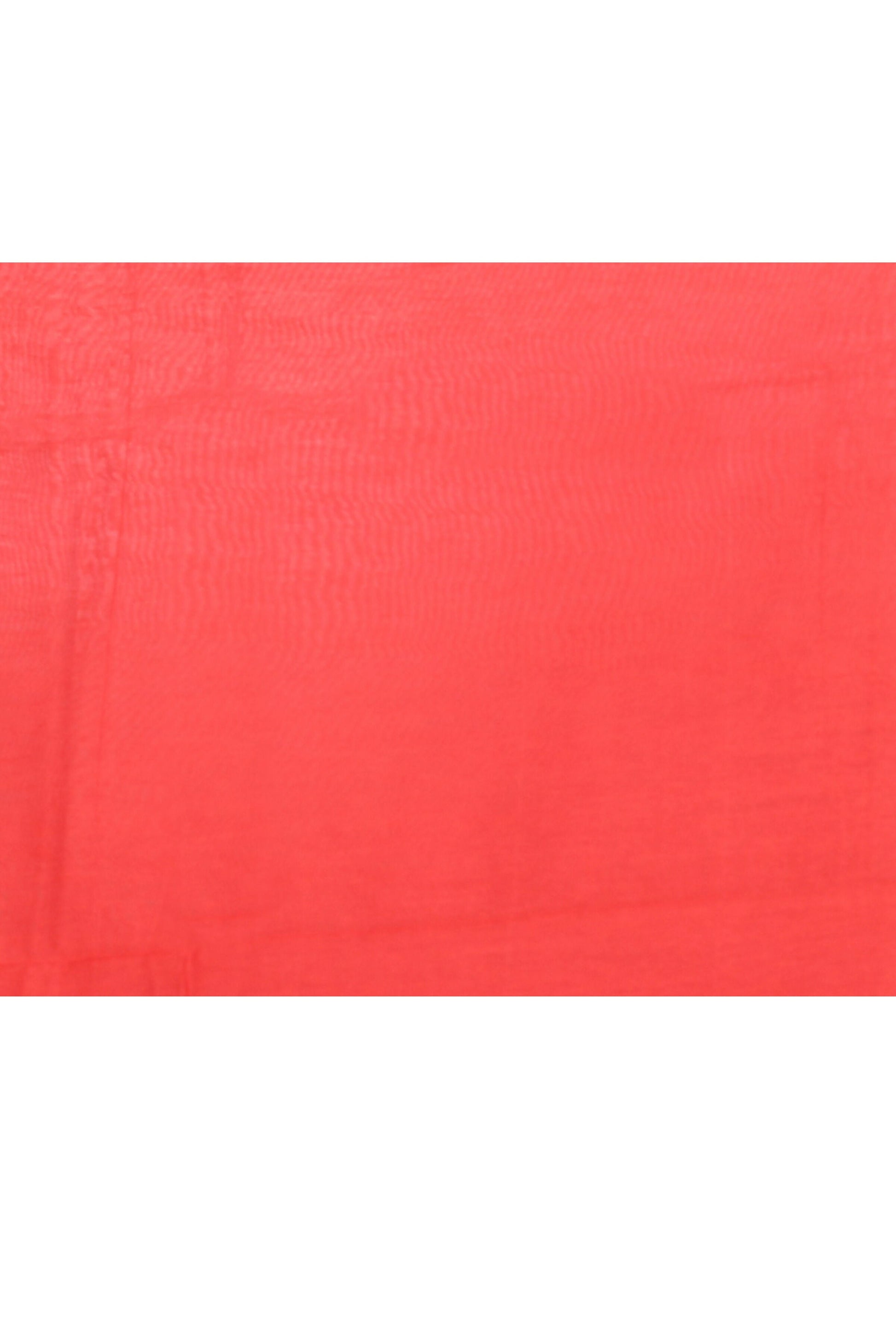 Piyari Fashion Women's Red Self Sequins Embellished Cotton Blend Jamdani Saree