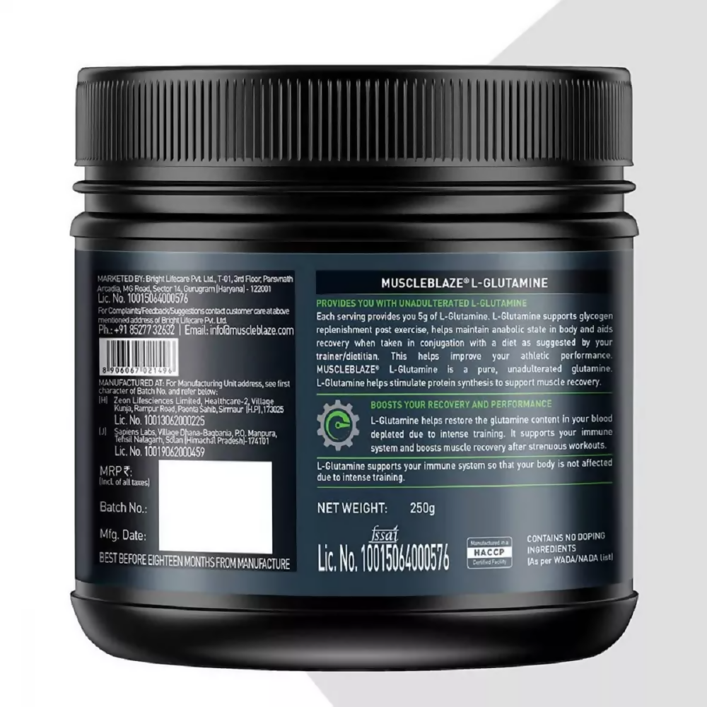 MuscleBlaze L - Glutamine Unflavored 