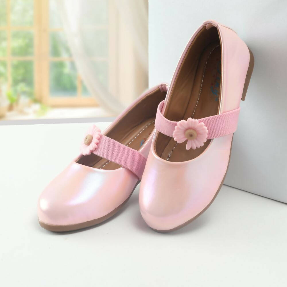 Tiny Bugs Girls Flower Embellished Ballerinas - Pink  Grab2Buy Tiny Bugs Grab2Buy