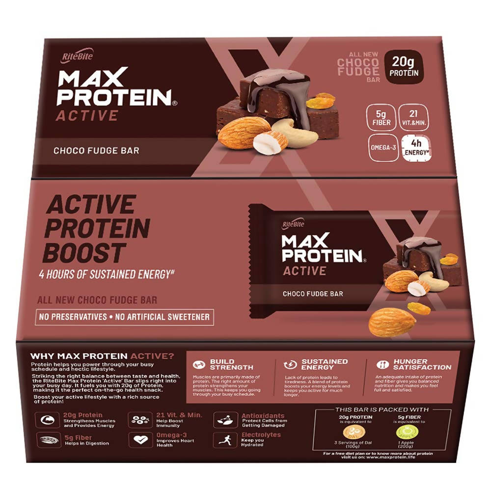 RiteBite Max Protein Active Choco Fudge Bar - Grab2buy