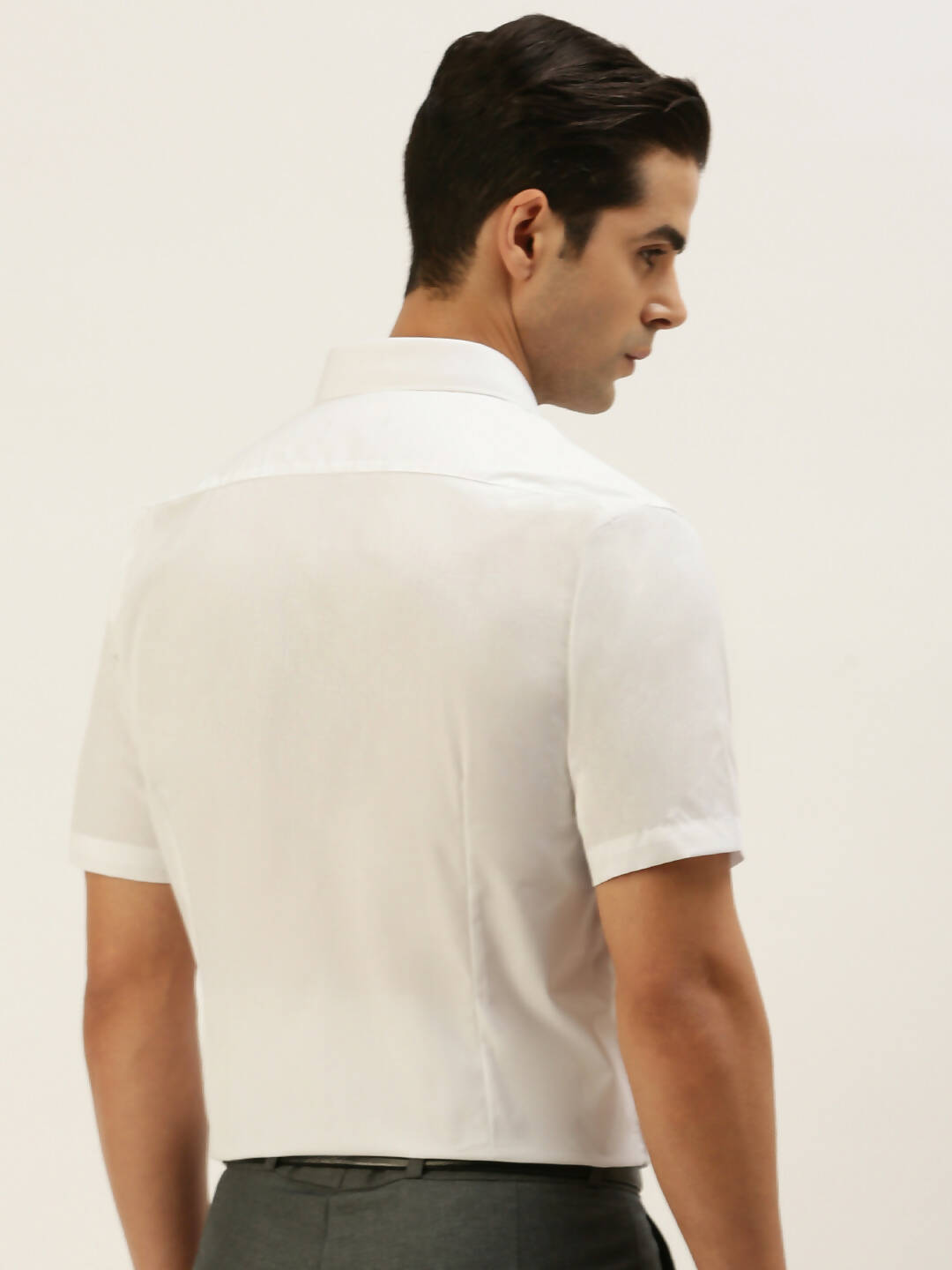 Ramraj Cotton Mens Half Sleeve Formal 100% Cotton White Shirt 