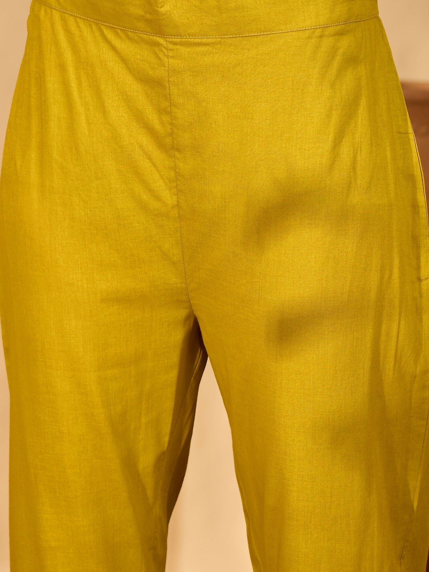 Joban Fashion Embroidery Mustard Pure Cotton Cord Set